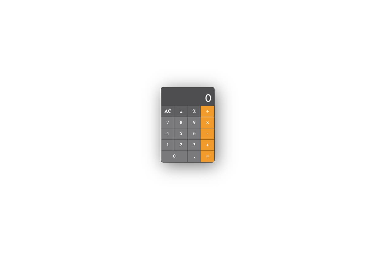 mockup Apple-style Calculator